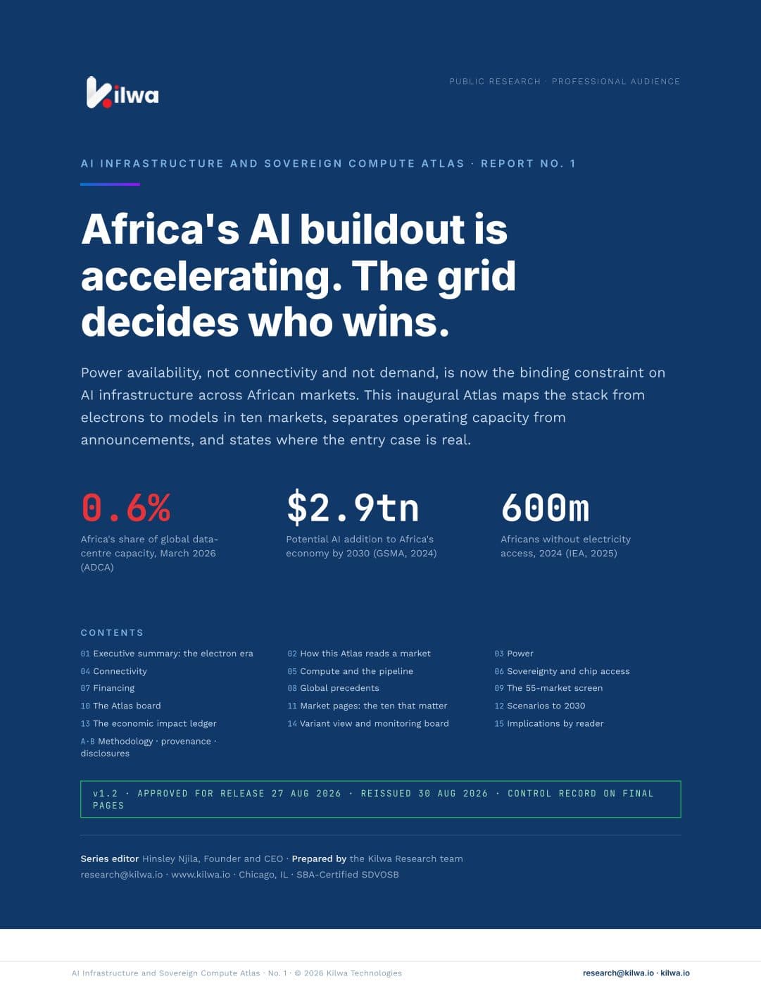 Cover of Kilwa Atlas No. 1: AI Infrastructure & Sovereign Compute