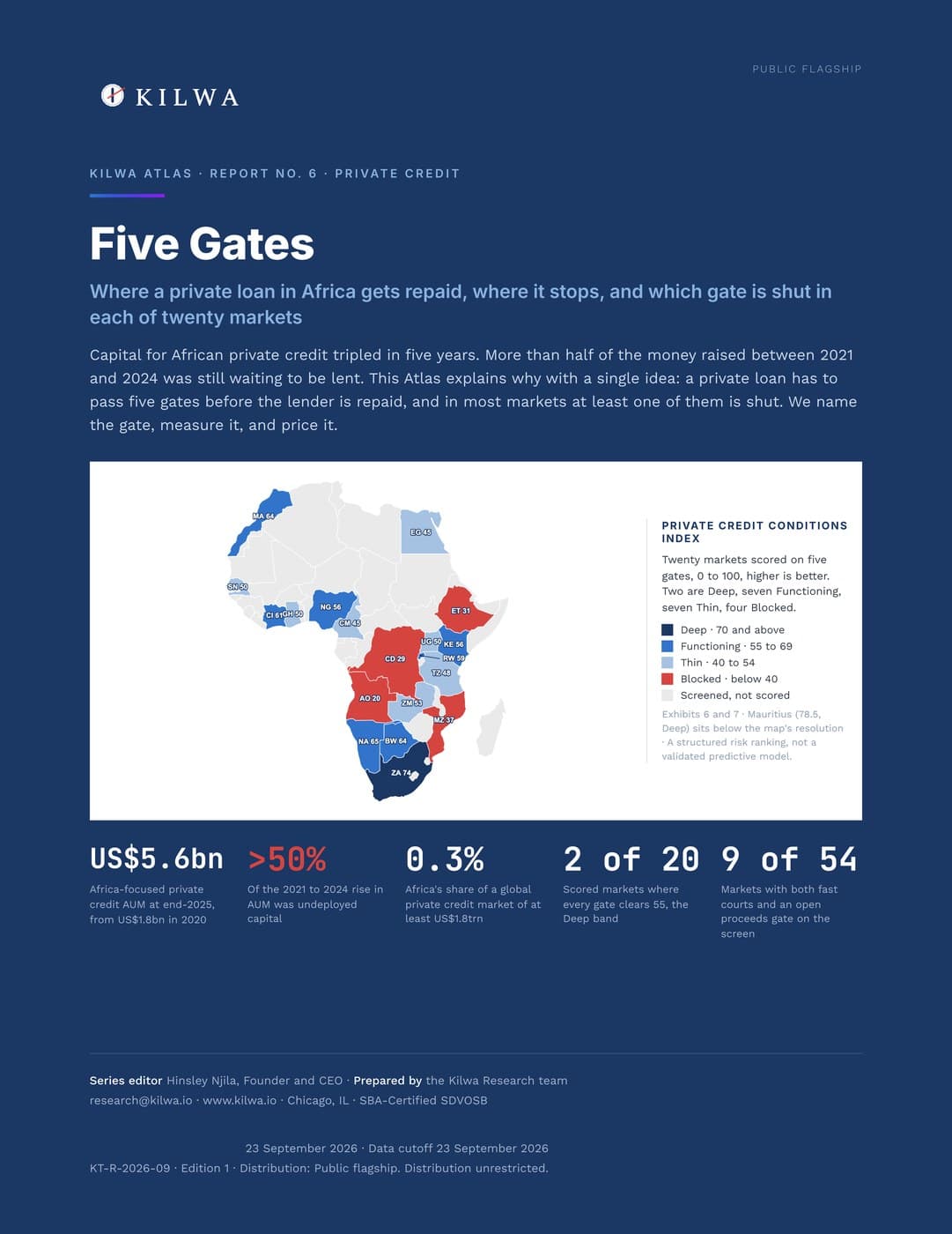 Cover of Kilwa Atlas No. 6: Five Gates — Private Credit in Africa
